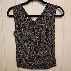 Lapis Womens Sleeveless Tank Top Black White Size Large
